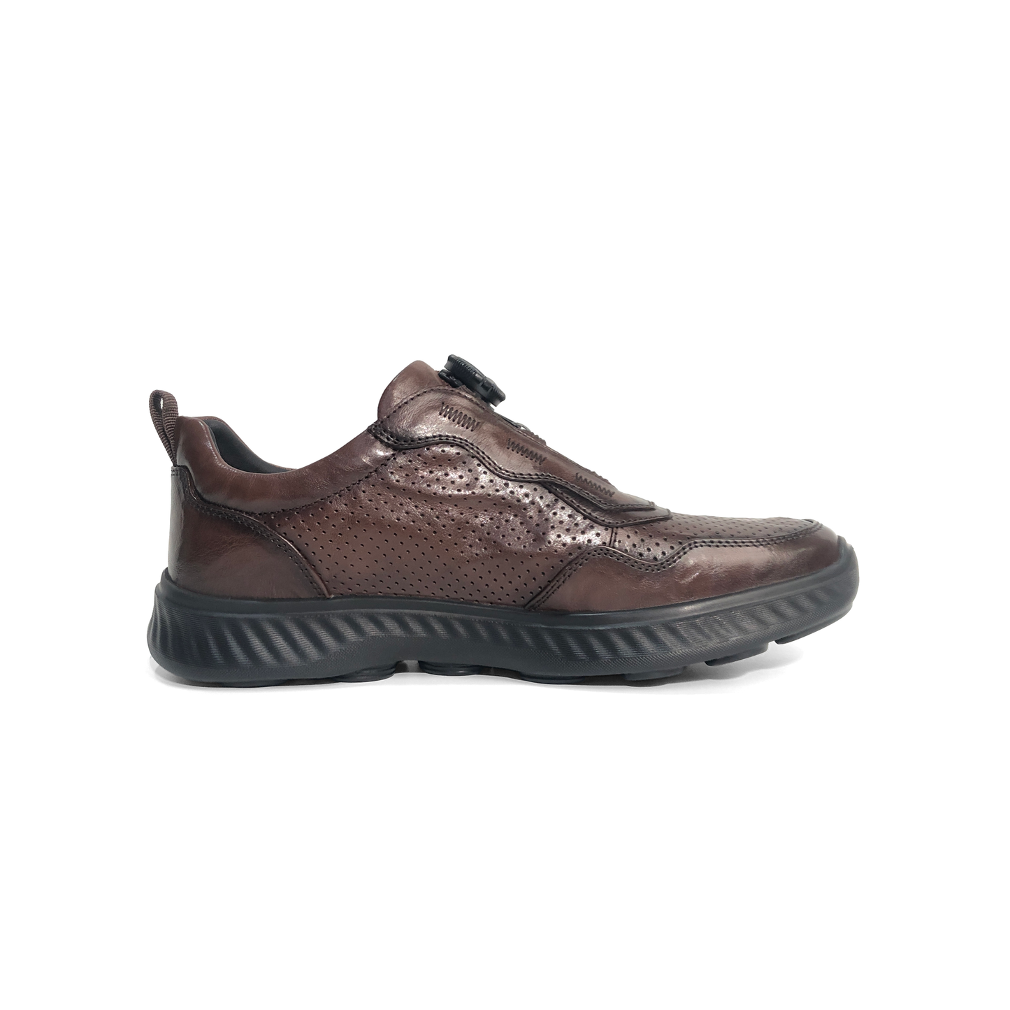 LAILE Hand Antiqued Burnished Perforated Leather Performance Walk Sneakers