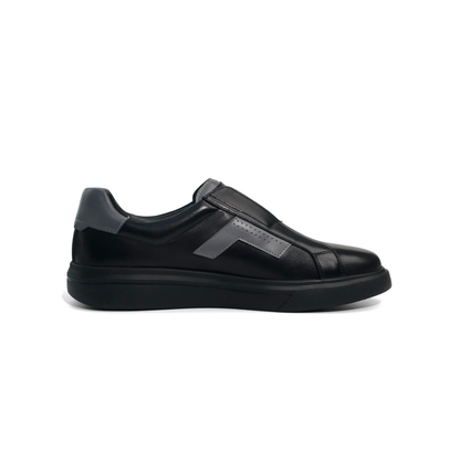 LAILE Polished Full Grain Leather Slip-On Platform Sneakers