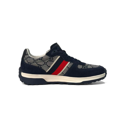 LAILE Monogram Jacquard Striped Air Cushion Platform Trainers