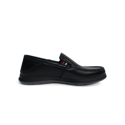 LAILE High Gloss Smooth Leather Slip-On Moc Toe Loafers