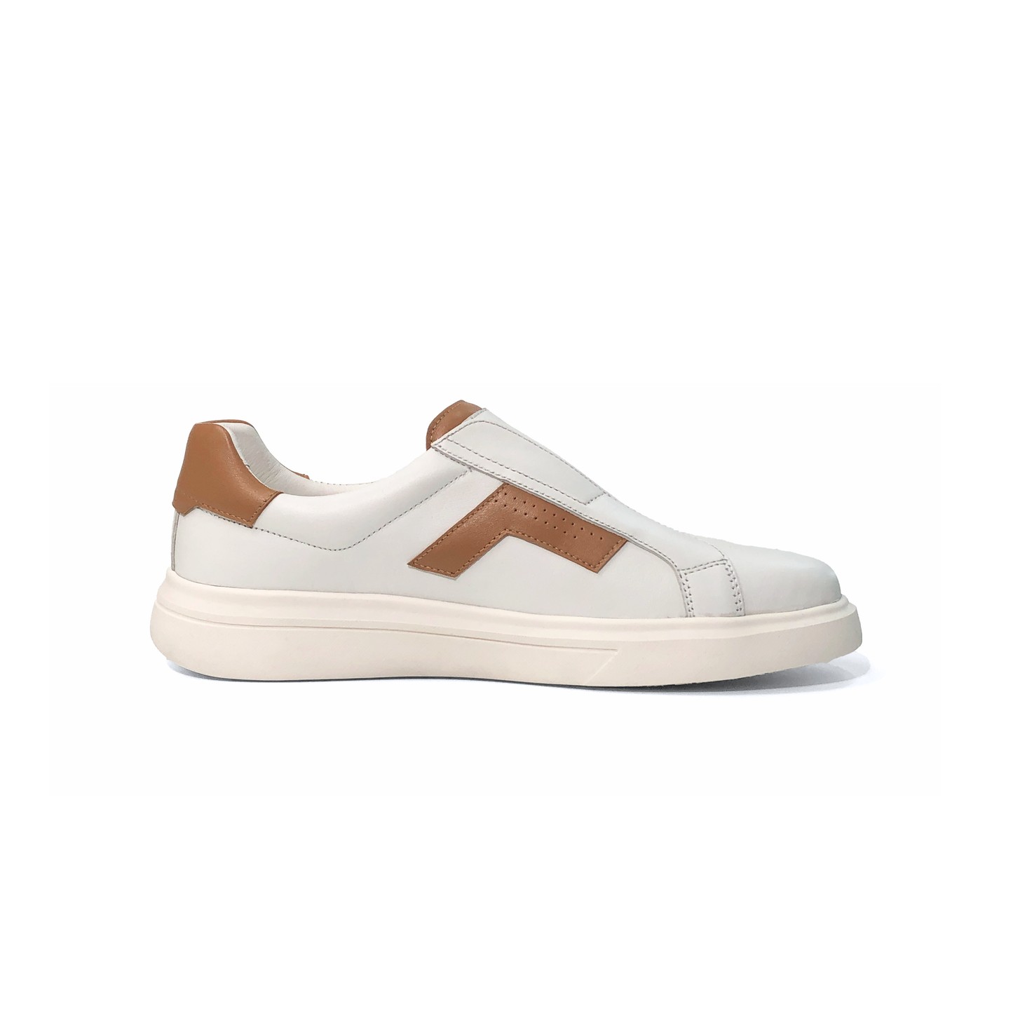 LAILE Polished Full Grain Leather Slip-On Platform Sneakers