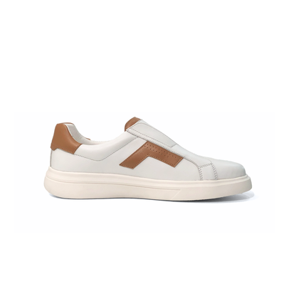 LAILE Polished Full Grain Leather Slip-On Platform Sneakers