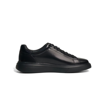 LAILE Plain Full-Grain Gloss Cowhide Low Top Lifestyle Board Shoe