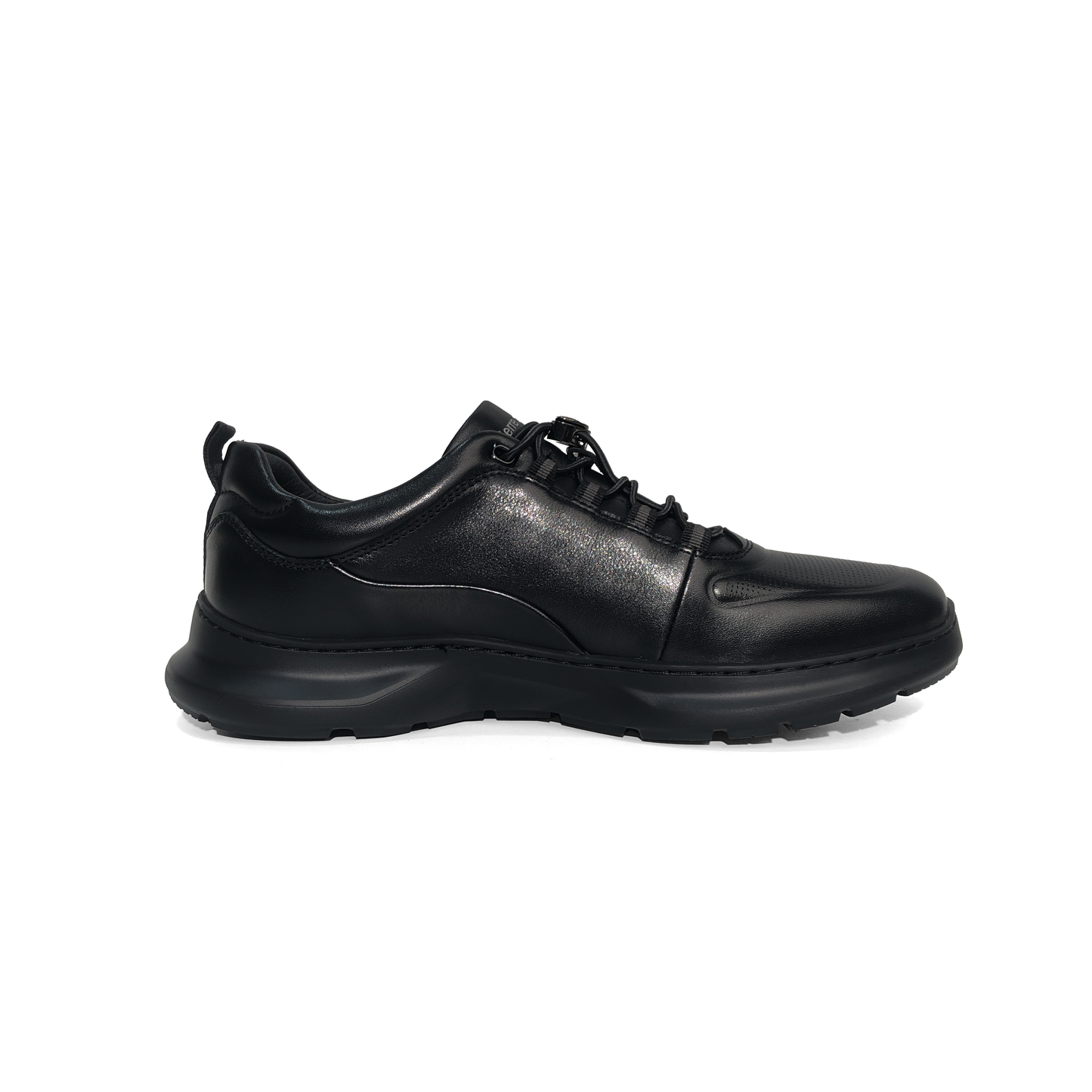 LAILE Polished Full Grain Perforated Auto Lace Walking Trainers