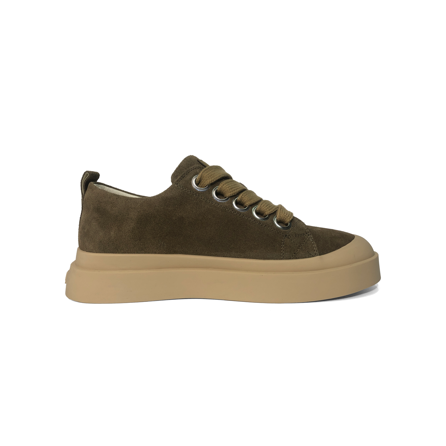 Laile Minimal Retro Suede Stacked Platform Sneaker 