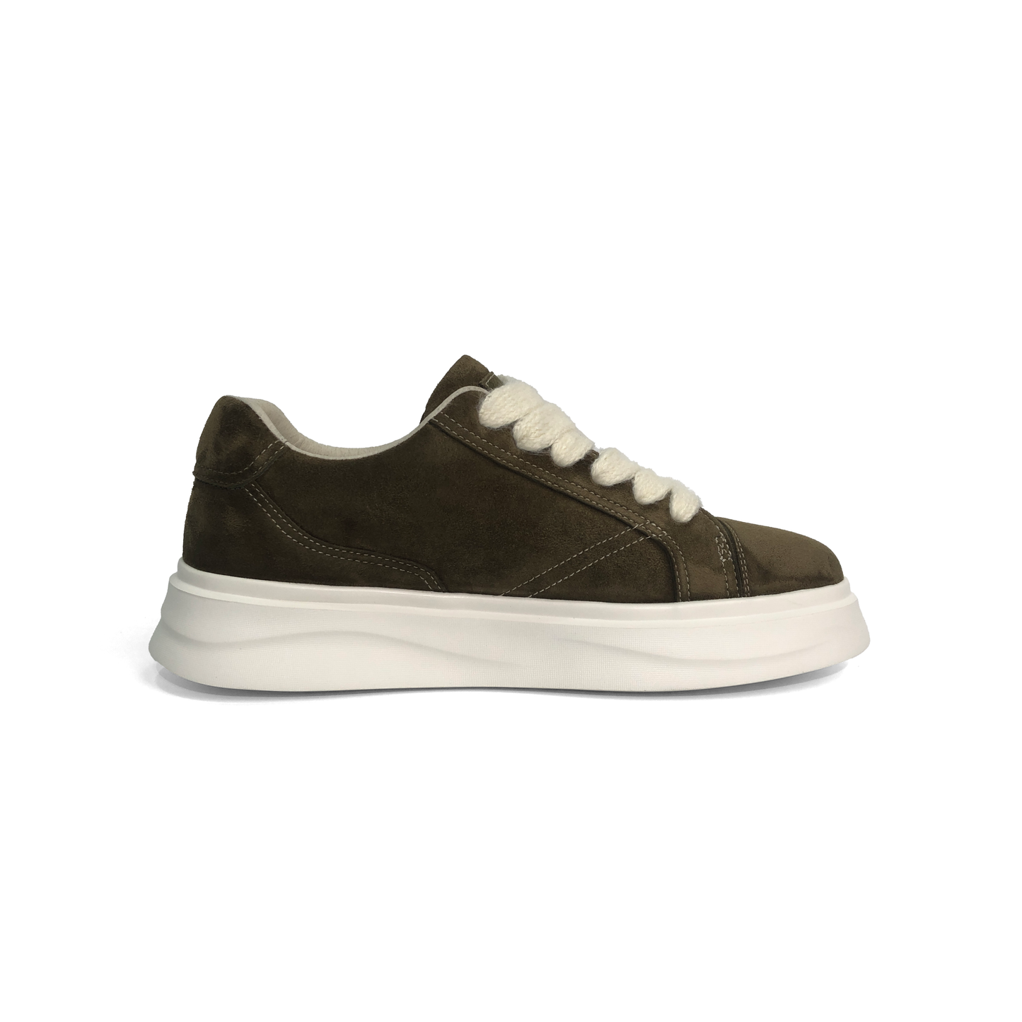 LAILE Hybrid Fabric Suede Toe Cap Platform Skate Sneakers