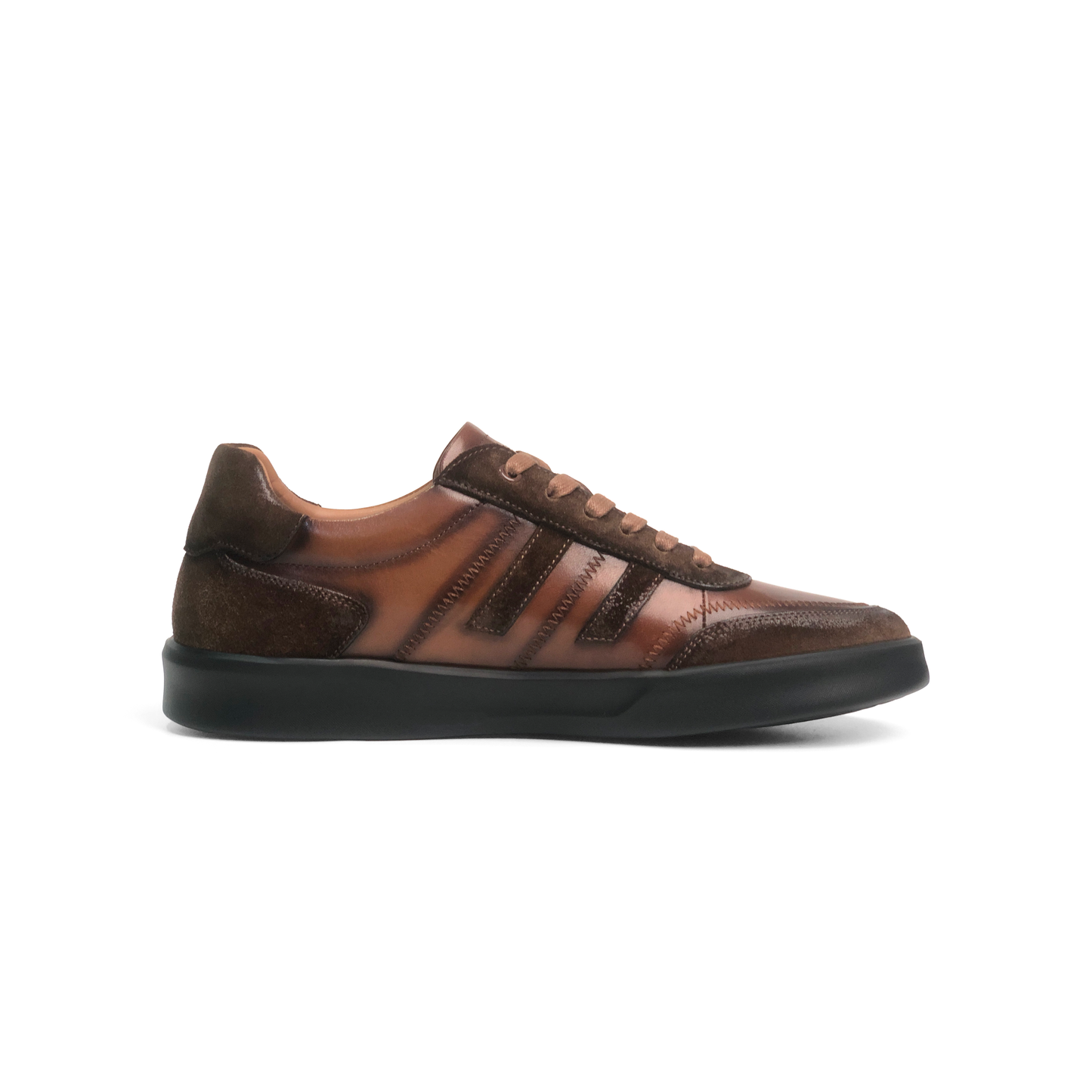 LAILE Contrast Dual Material Flat Thick Sole Business Casual Trainers