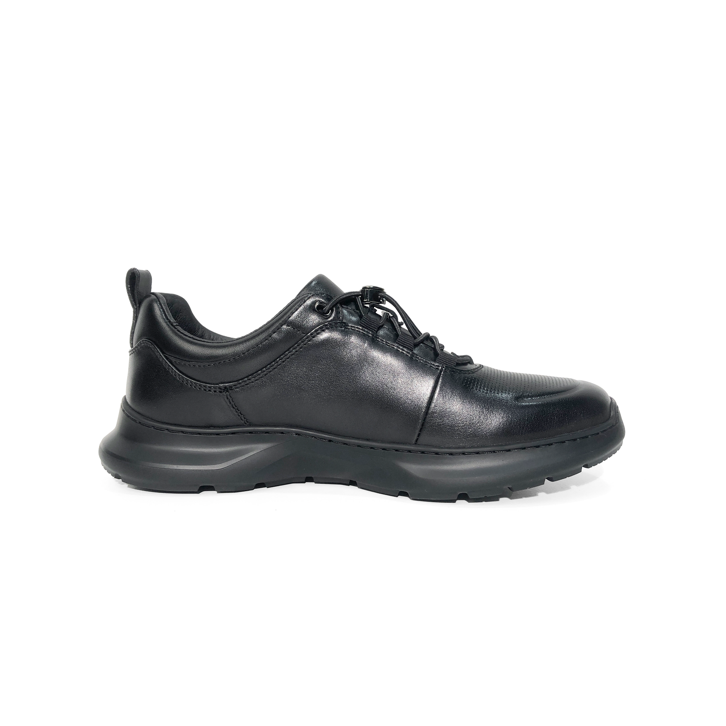 LAILE Polished Full Grain Perforated Auto Toggle Comfort Trainers