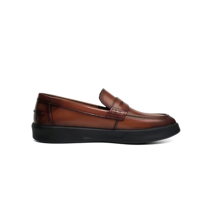 LAILE Hand Antiqued Penny Slip-On Loafers