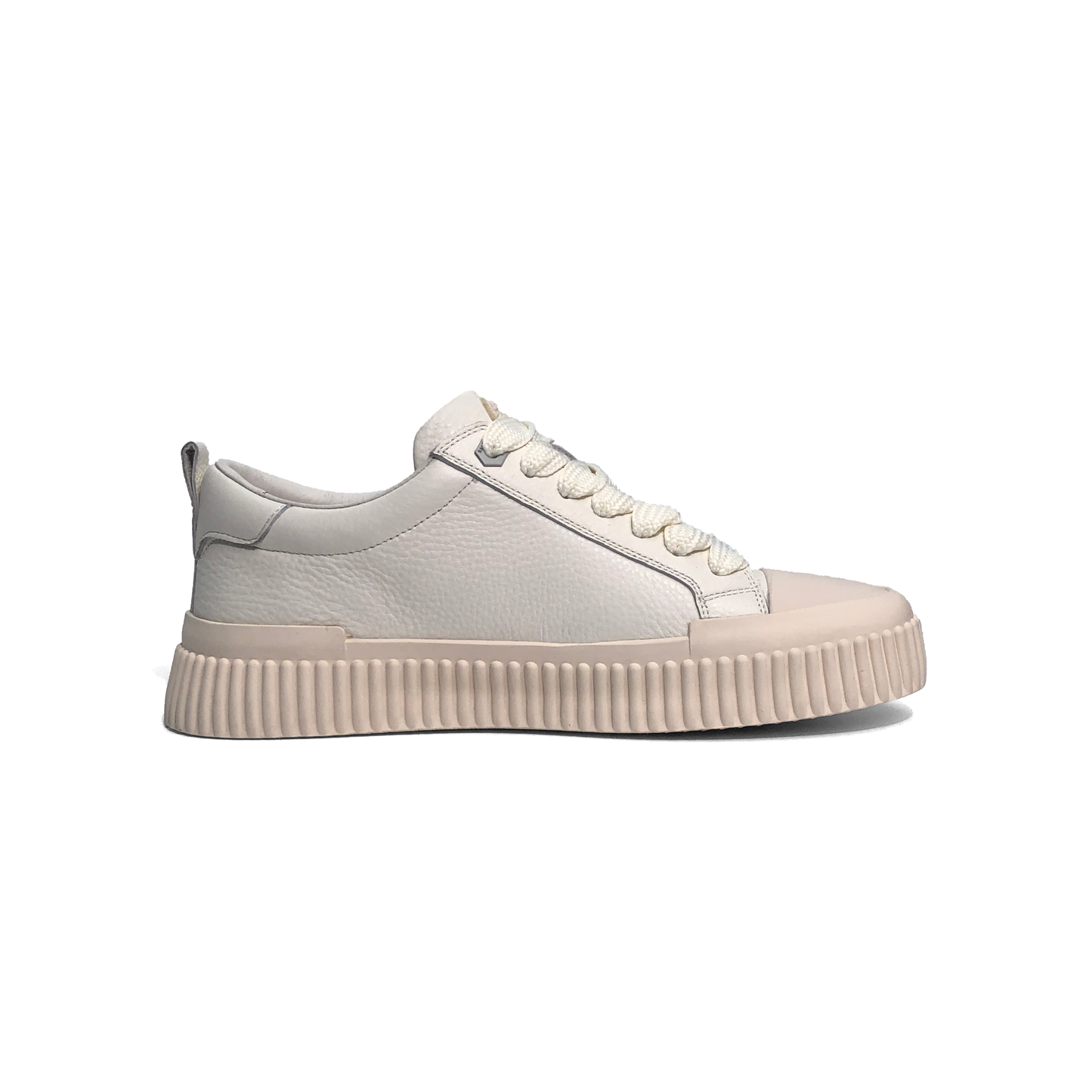 LAILE Pebble Grain Leather Ribbed Shell Toe Platform Skate Sneakers