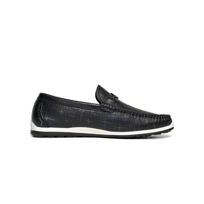 LAILE Iridescent Croc Embossed Leather Slip-On Loafers