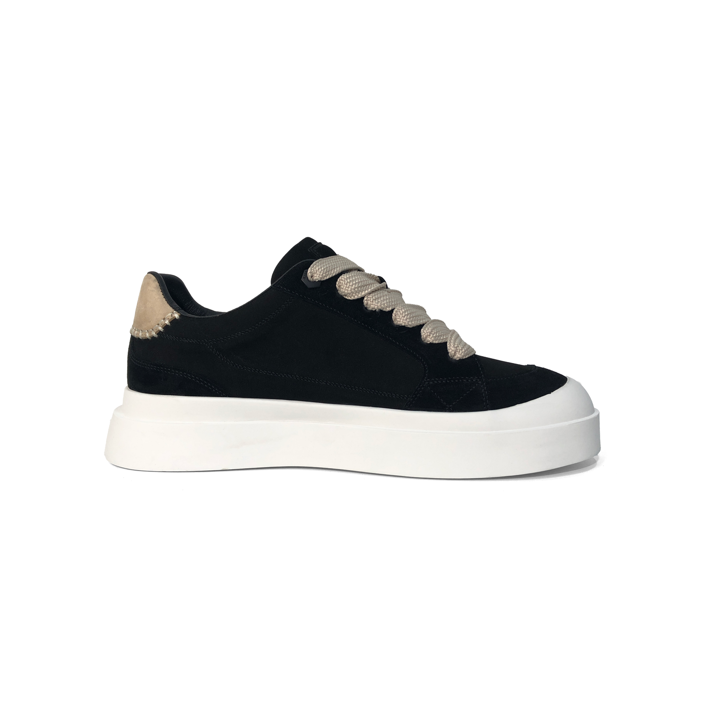 LAILE Matte Nubuck Contrast Heel Cap Platform Skate Sneakers