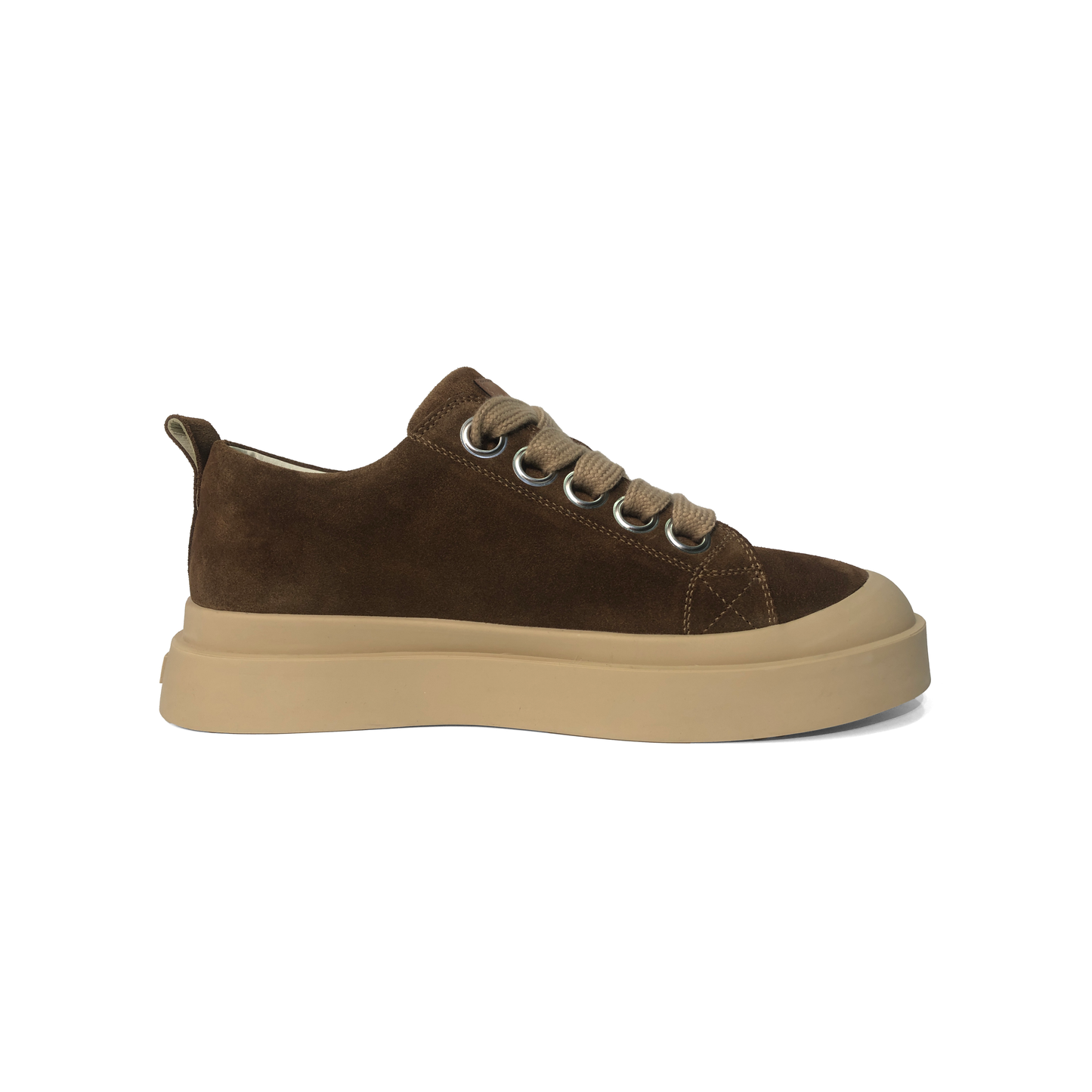 Laile Minimal Retro Suede Stacked Platform Sneaker 