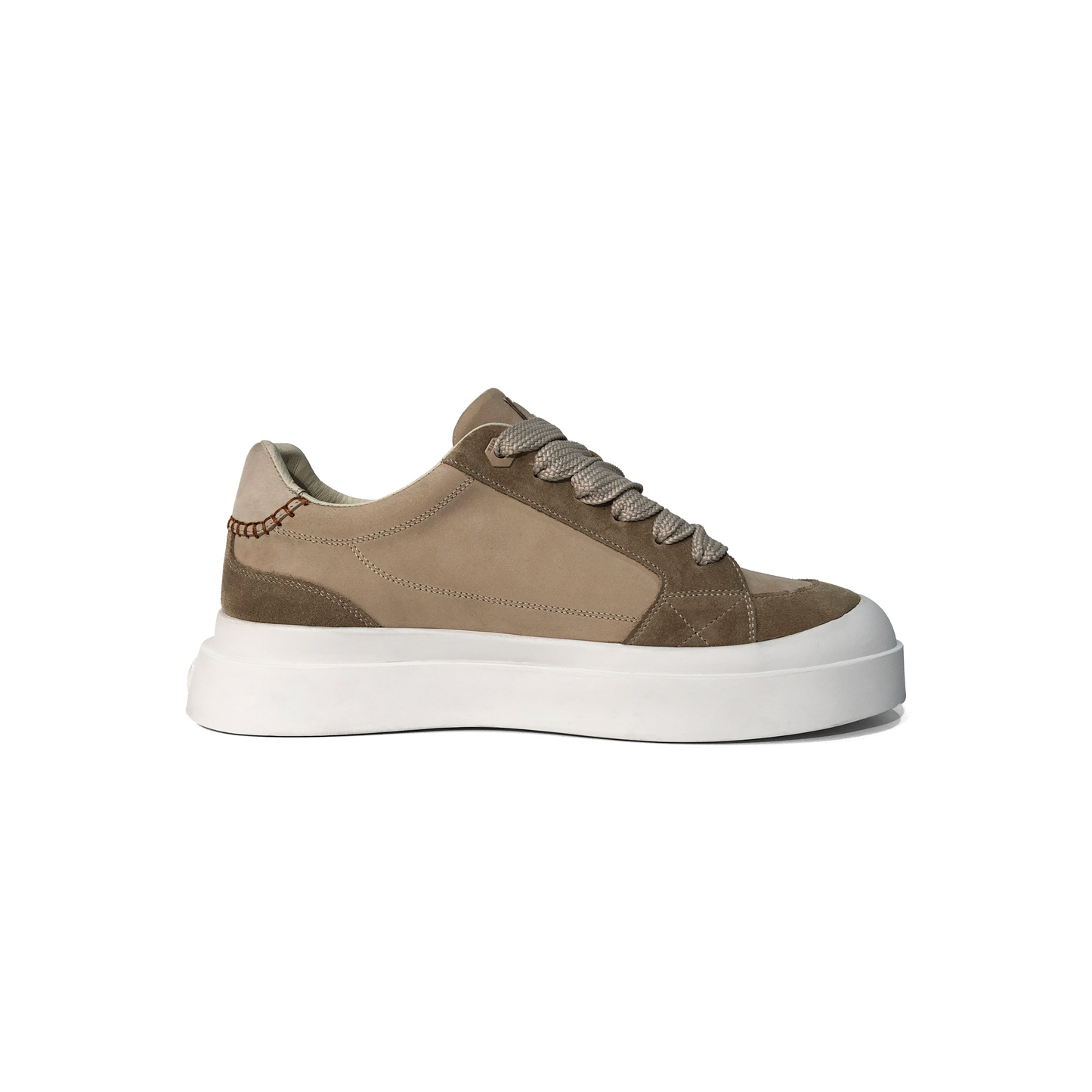 LAILE Dual Tone Nubuck Contrast Panel Platform Skate Sneakers