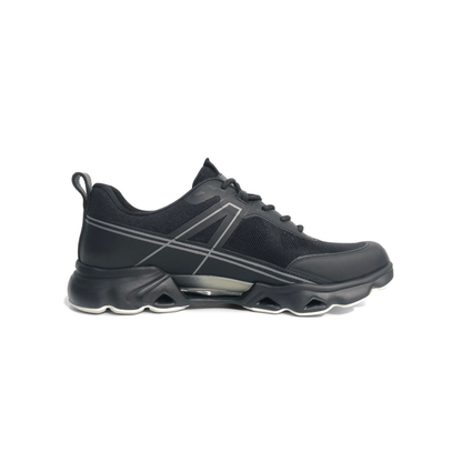 LAILE Breathable Woven Mesh Geometric Reflective Line Platform Trainers