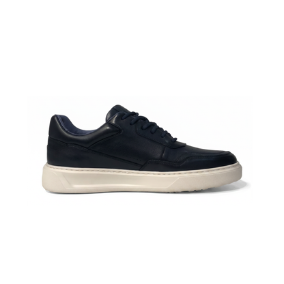 LAILE Smooth Full Grain Leather Platform Business Sneakers