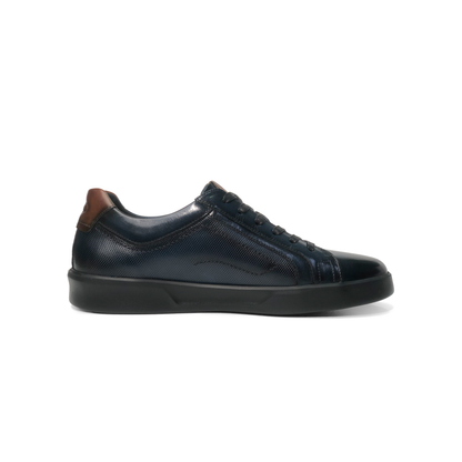LAILE Mirror Polished Perforated Side Panel Platform Business Sneakers