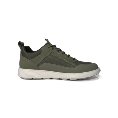 LAILE Grid Woven Mesh Hybrid Leather Low Platform Business Trainers