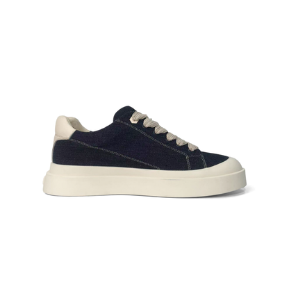 LAILE Heavy Raw Denim Canvas Platform Skate Sneakers