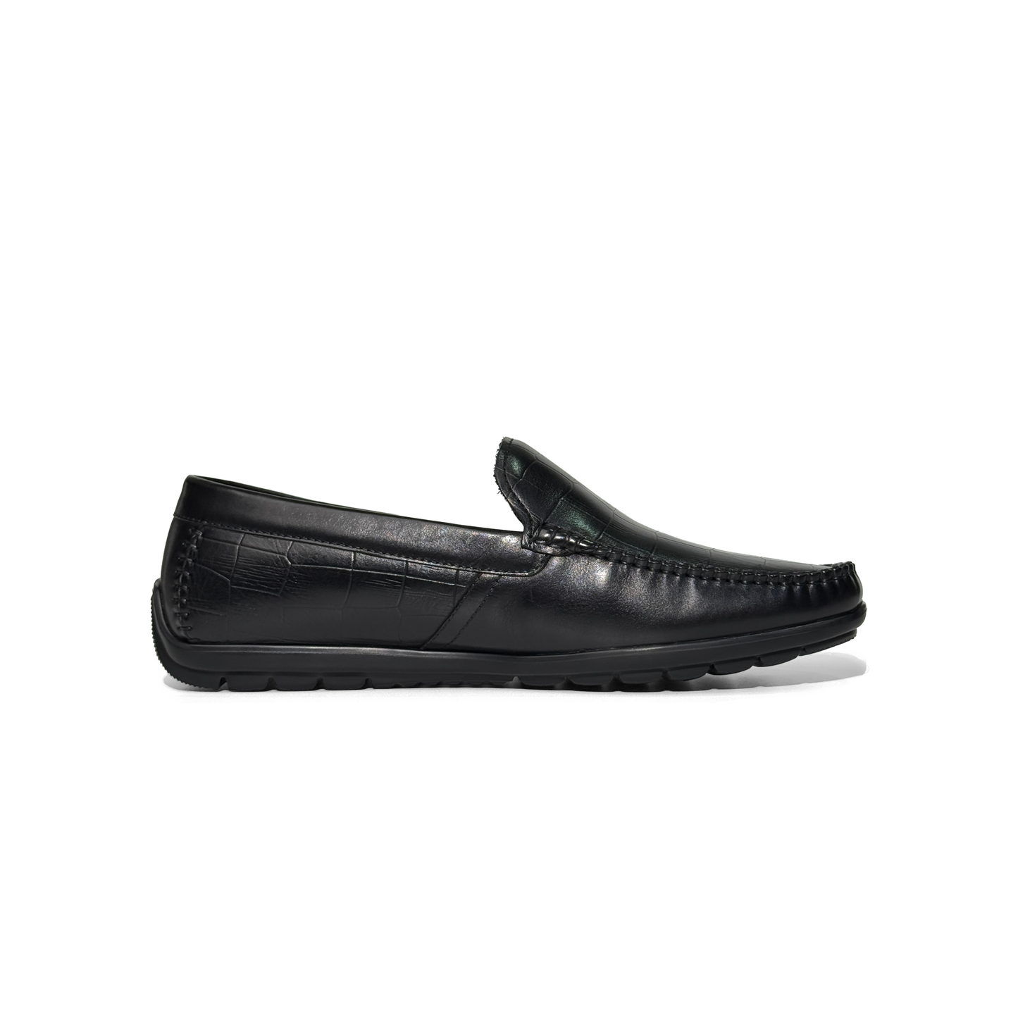 LAILE Full Grain Croc Print Leather Loafers