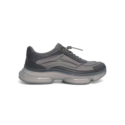 LAILE Gradient Gray Men's Casual Sneakers Thick Sole Height-Increasing Breathable Mesh