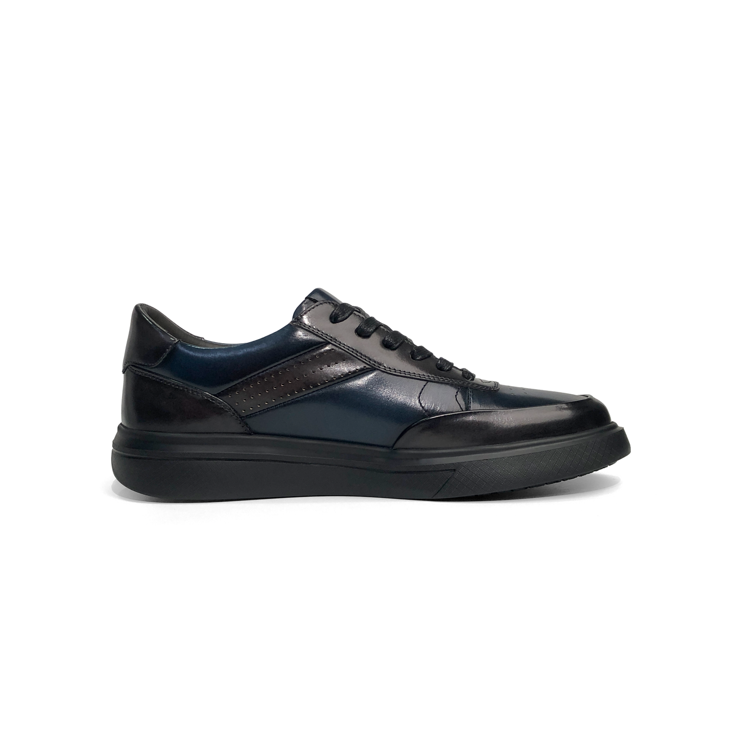 LAILE Hand Gradient Burnished Multi-Split Panel Platform Business Sneakers