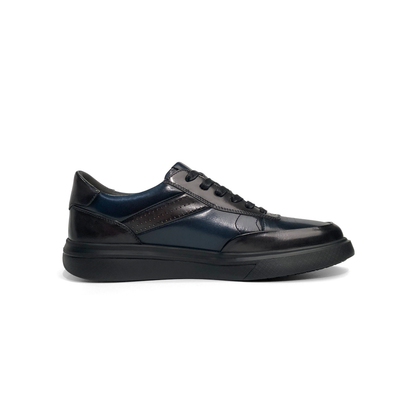 LAILE Hand Gradient Burnished Multi-Split Panel Platform Business Sneakers