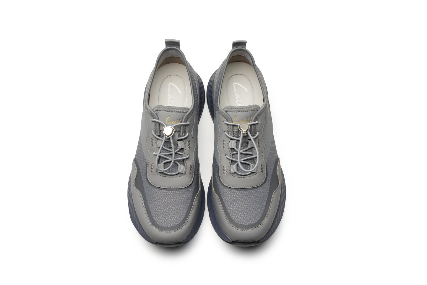 LAILE Men's Low-Top Casual Shoes - Made with Mesh Fabric and Top-Grain Cowhide, Breathable and Versatile