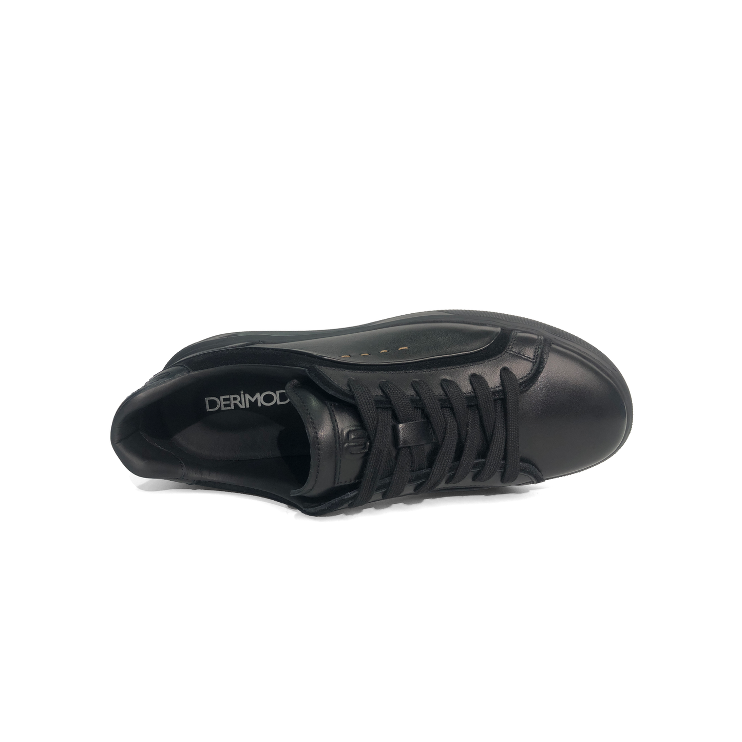 LAILE Polished Full Grain & Matte Nubuck Hybrid Platform Skate Sneakers