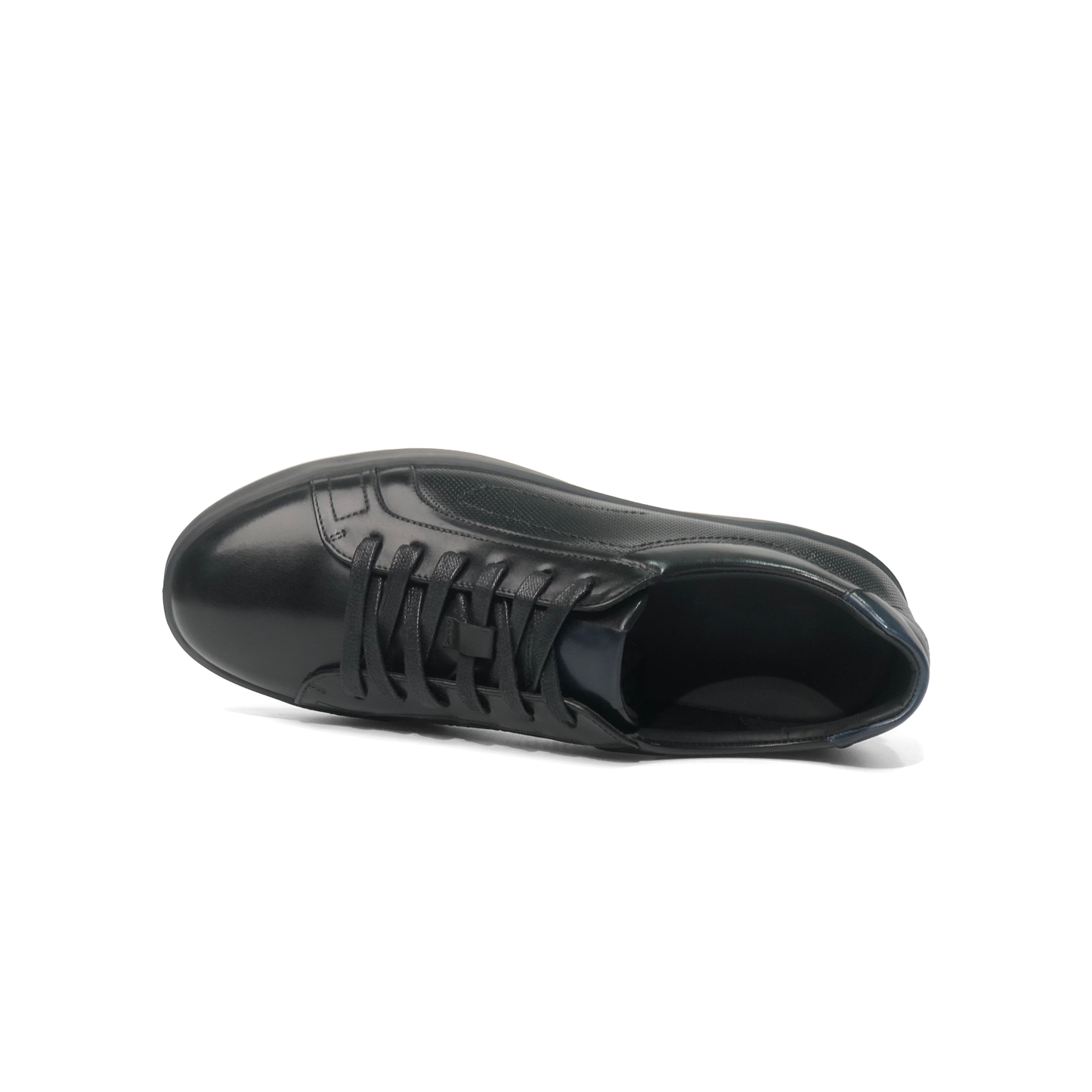 LAILE Mirror Polished Perforated Side Panel Platform Business Sneakers