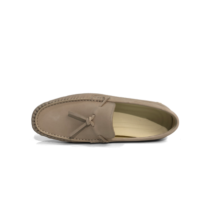 LAILE Matte Nubuck Tassel Moc Toe Driving Loafers