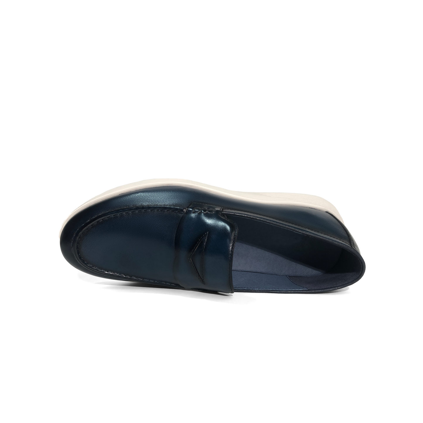 LAILE Gloss Burnished Penny Loafer Slip-On Trainers