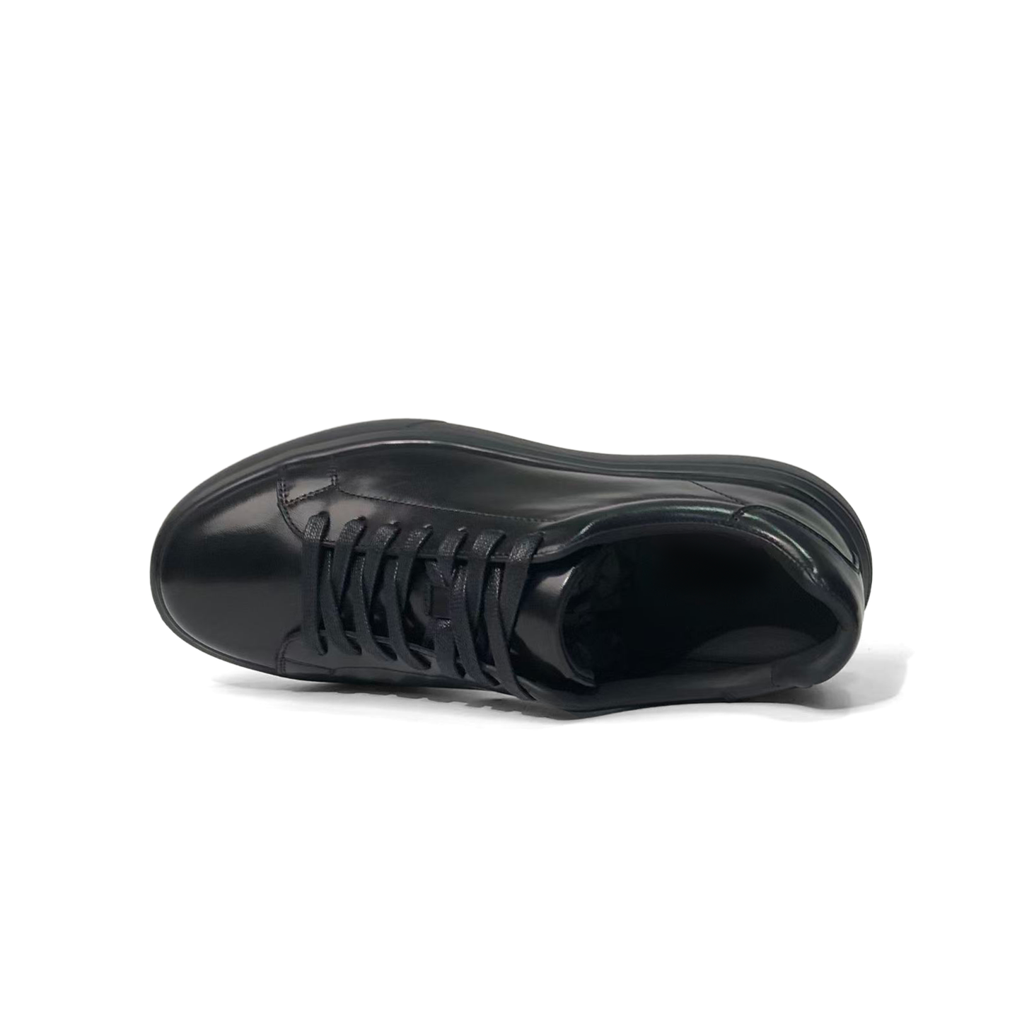 LAILE Plain Full-Grain Gloss Cowhide Low Top Lifestyle Board Shoe