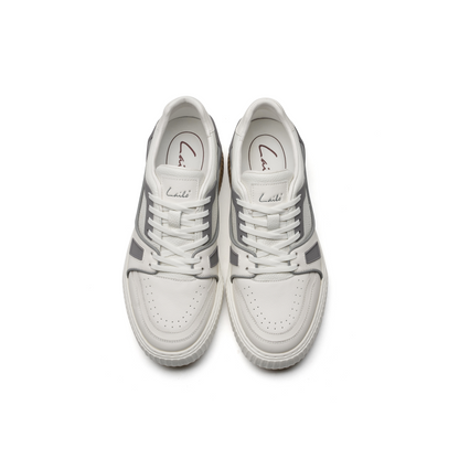 LAILE RetroCraft Leather Low-Top Sneakers for Men – Minimalist Design, Soft Comfort, Everyday Versatility