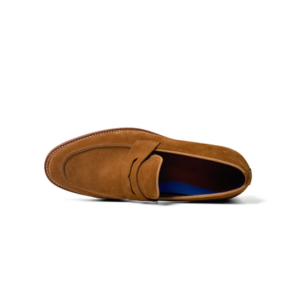 LAILE Matte Nubuck Suede Penny Slip-On Loafers