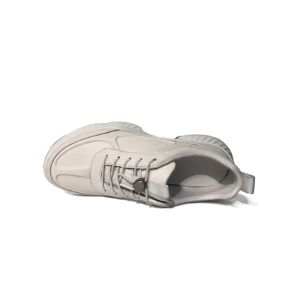 LAILE Polished Full Grain Leather Chunky Performance Sneakers