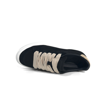 LAILE Matte Nubuck Contrast Heel Cap Platform Skate Sneakers