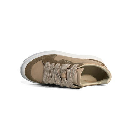 LAILE Dual Tone Nubuck Contrast Panel Platform Skate Sneakers