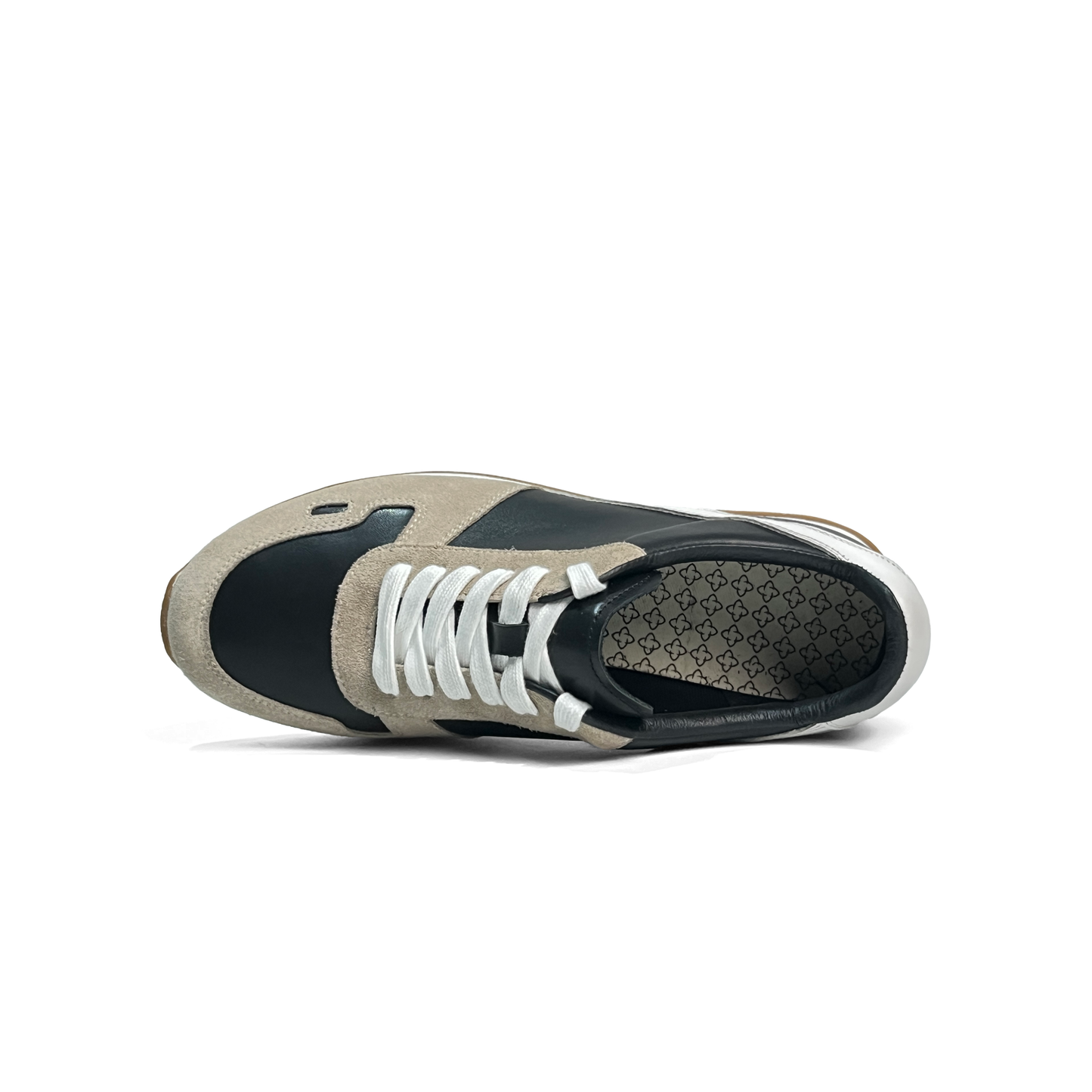 LAILE Tri-Tone Contrast Split Gum Sole Flat Retro Trainers
