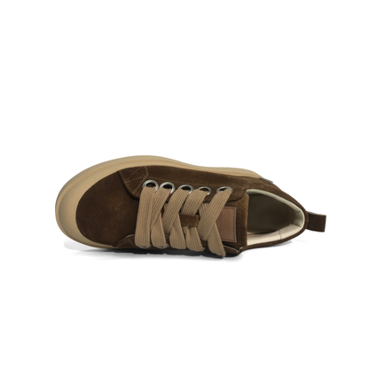 Laile Minimal Retro Suede Stacked Platform Sneaker 