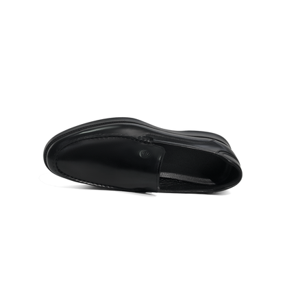 LAILE Black Moc Stitch Slip-On Loafers