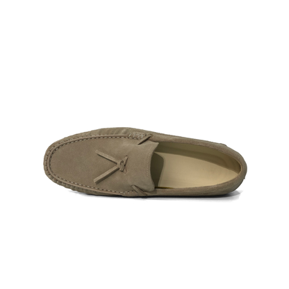LAILE Matte Nubuck Tassel Moc Toe Driving Loafers
