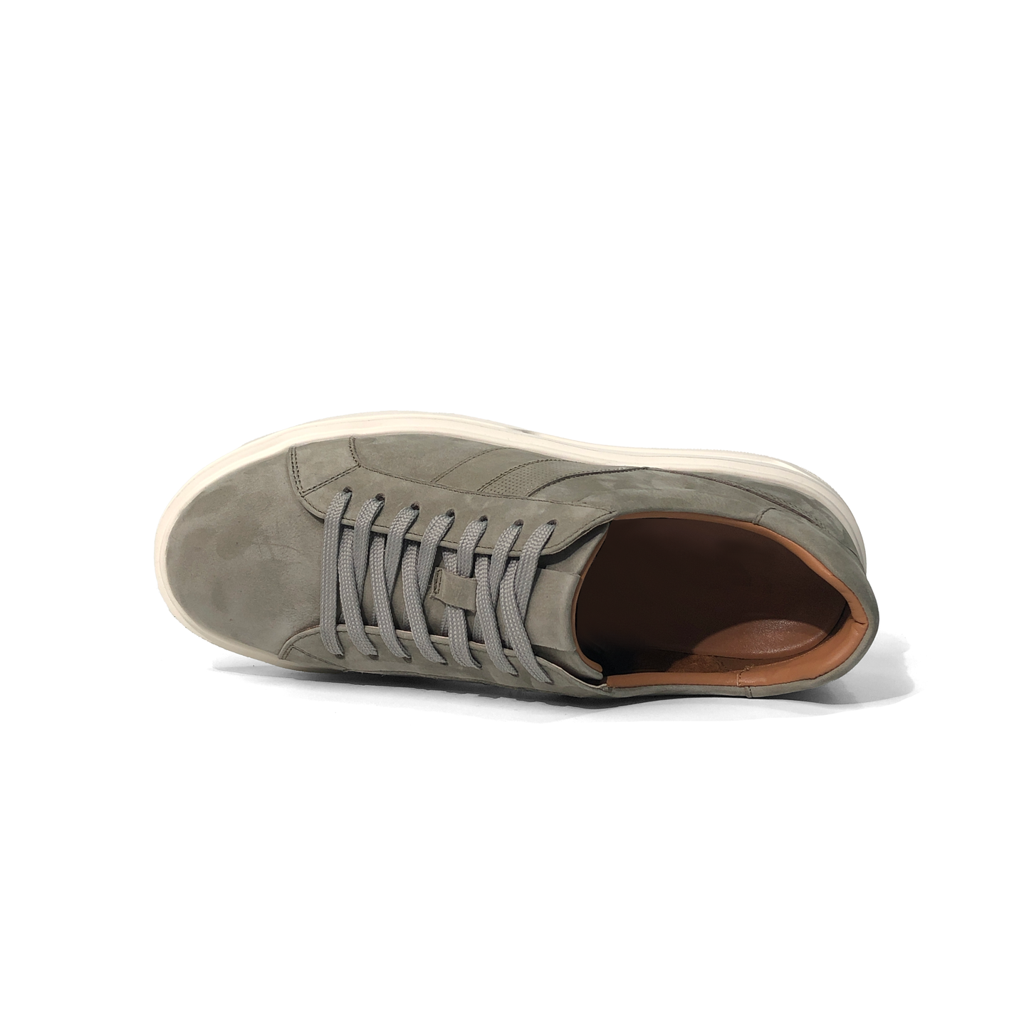 LAILE Matte Nubuck Perforated Stripe Platform Sneakers