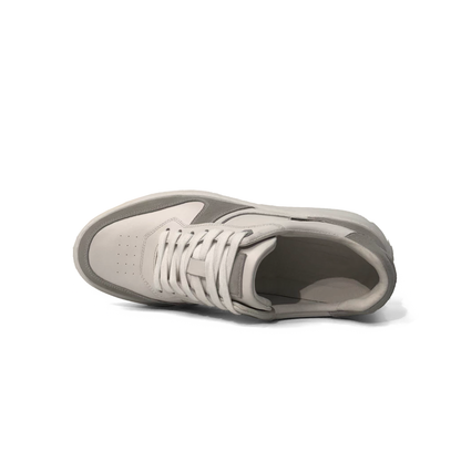 LAILE Hybrid Smooth Leather & Matte Nubuck Platform Skate Sneakers