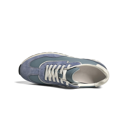 LAILE Tri-Tone Suede & Smooth Leather Flat Retro Trainers