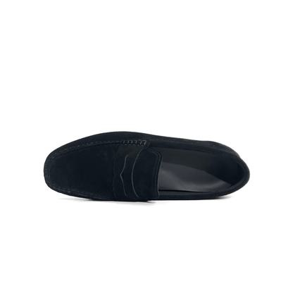 LAILE Matte Nubuck Penny Moc Toe Slip-On Driving Loafers