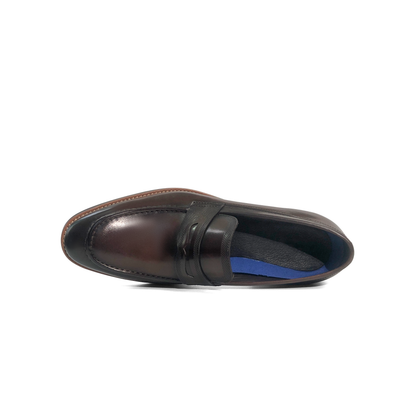 LAILE High Gloss Hand Polished Penny Slip-On Loafers