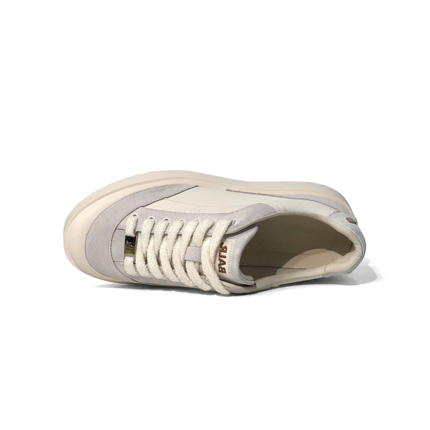 LAILE Tri-Tone Mixed Material Platform Skate Sneakers