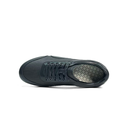 LAILE Dual Grain Full Leather Flat Gum Sole Retro Trainers