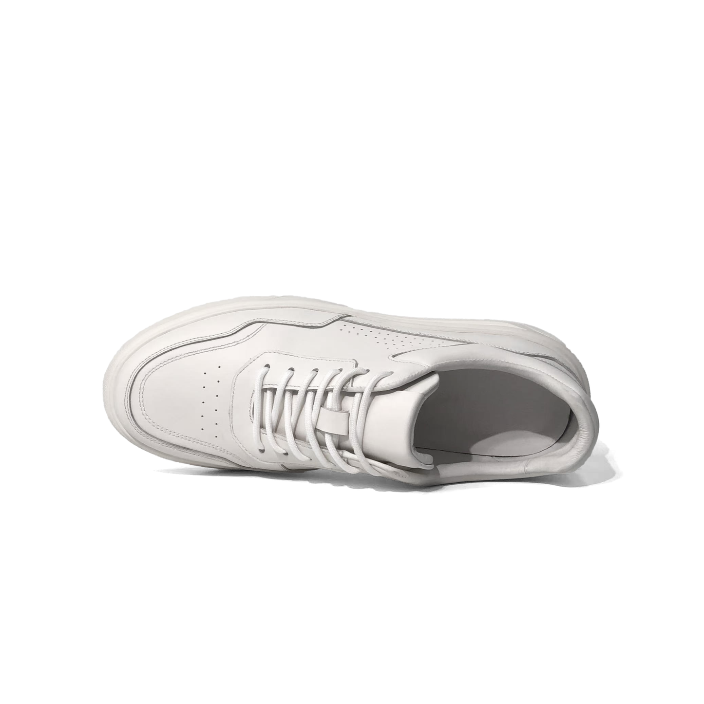 LAILE Smooth Full Grain Leather Platform Business Sneakers